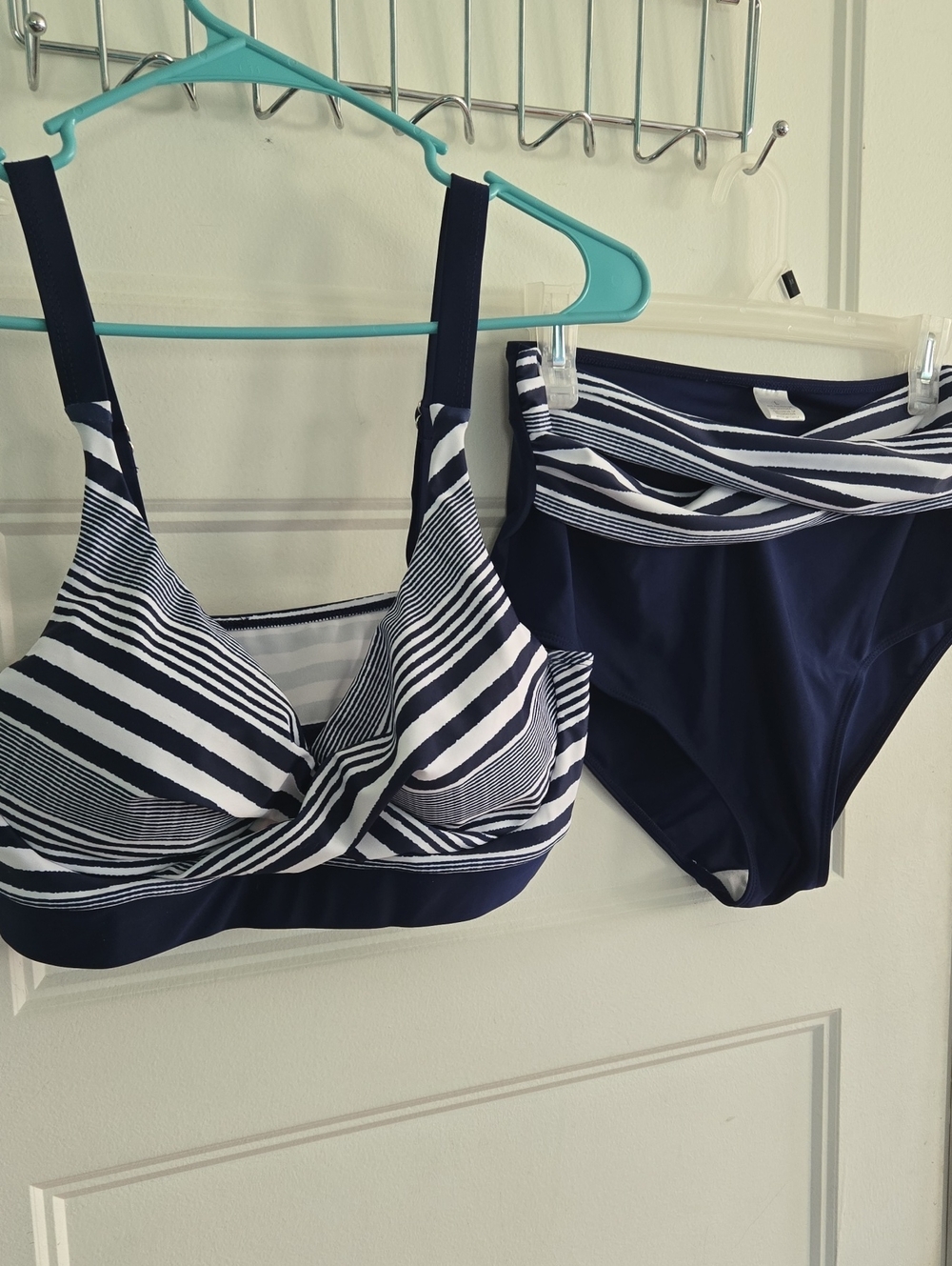 Blue White Bikini Sz Large New Without Tags
